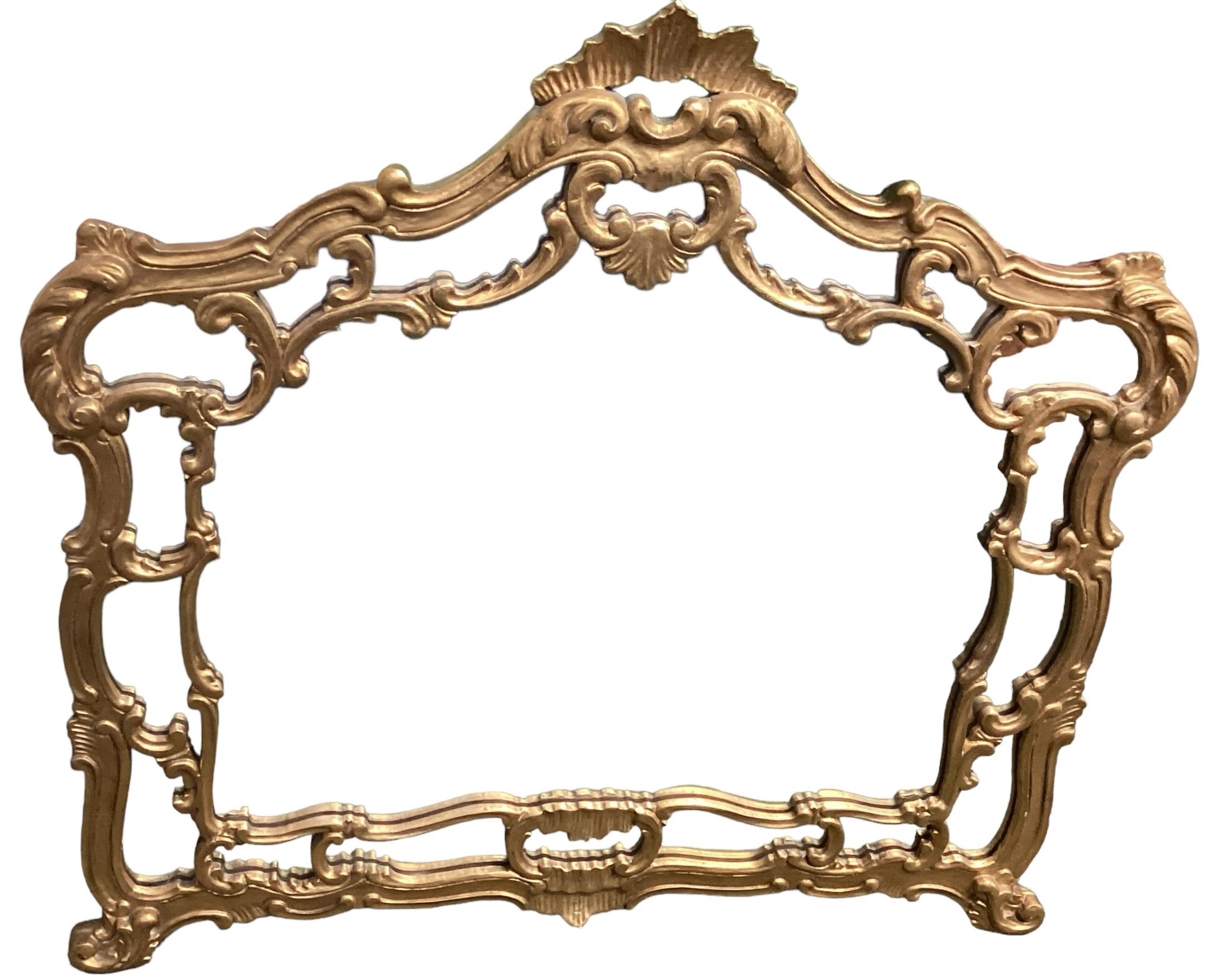 A large decorative gilt wall mirror, in the Rococo style, overall 115cm High x 123cm Wide - Image 3 of 4