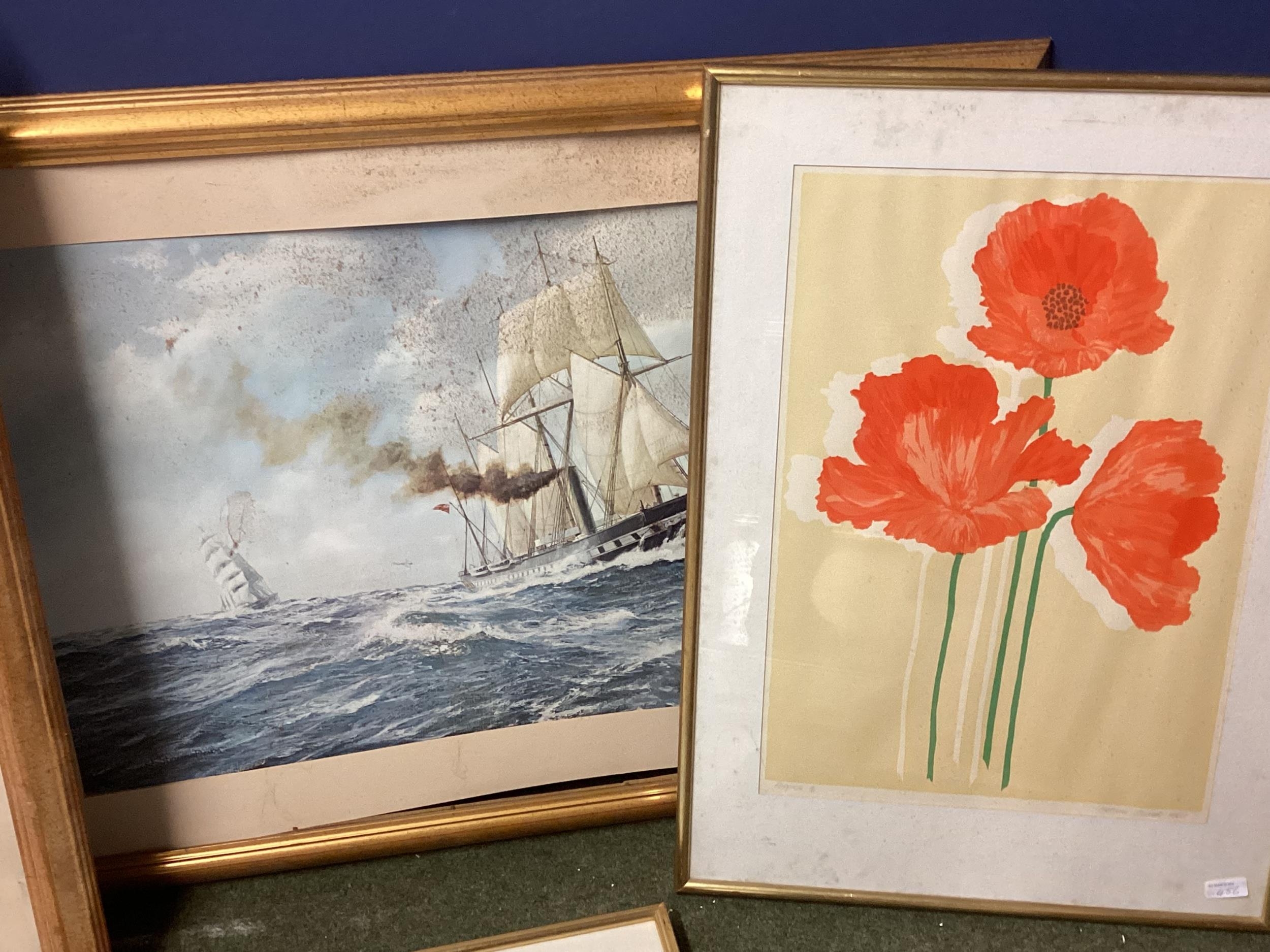 A quantity of framed and glazed decorative prints, including SS GREAT BRITIAN, 1845, all as found - Image 7 of 8