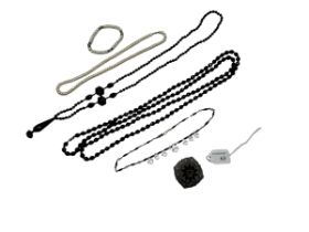 A quantity of costume jewellery, to include a black jet necklace see images, all as found