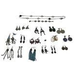 A quantity of costume jewellery, mainly earrings, see images, as found