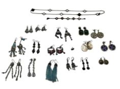 A quantity of costume jewellery, mainly earrings, see images, as found