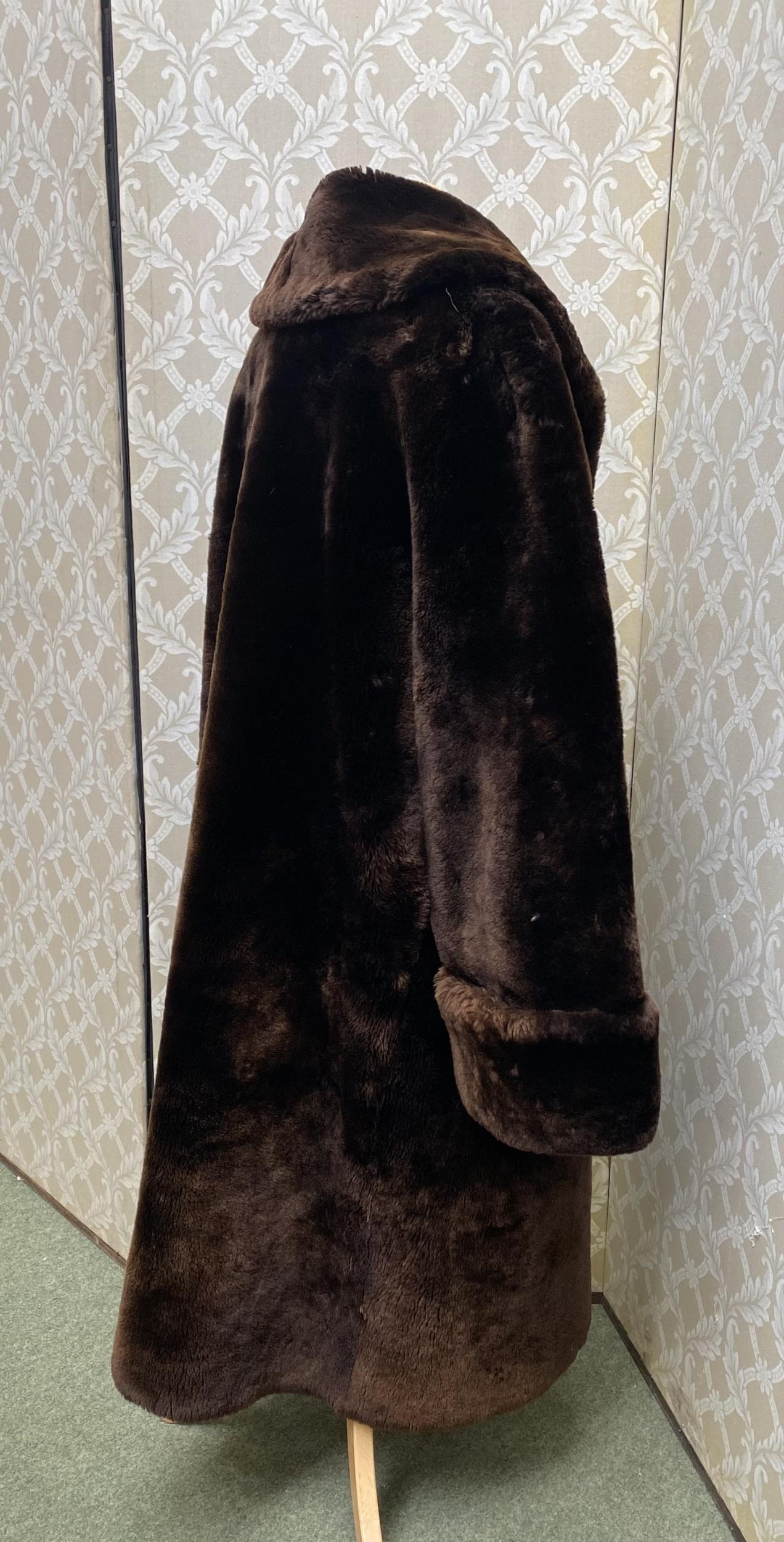 A vintage Tescan "fur skins" brown three quarter length coat, condition, been used but no sign of - Image 2 of 6