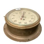 A vintage, brass, Smith's Astral Marine Bulkhead clock, approx 26cm diam