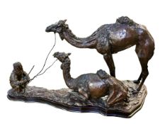 EMMA MACDERMOTT (British), Bronze, Camels, bespoke private commission circa late 1990s, 1/6, 40cm