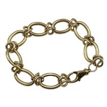 Unmarked yellow metal fancy link bracelet, 40 cm, 34g
