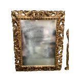 ONE MIRROR: A large wall mirror, with ornate gilt frame, measurement including frame: he