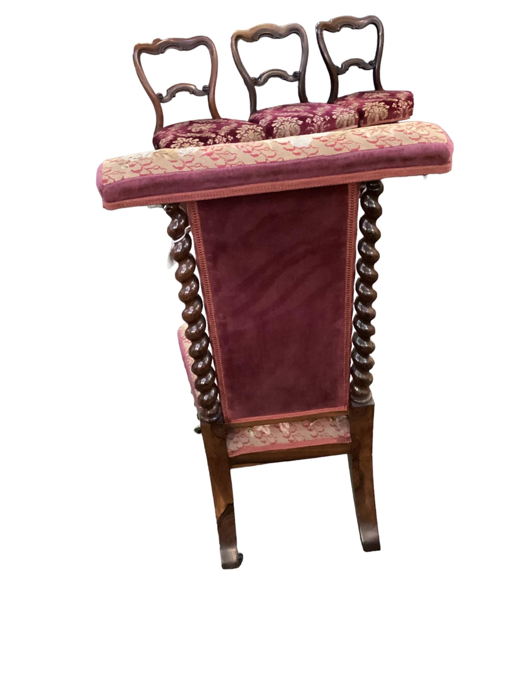 Victorian Prie Dieu chair with tapestry upholstery and barley twist sides; and Prie Dieu chair - Image 11 of 14