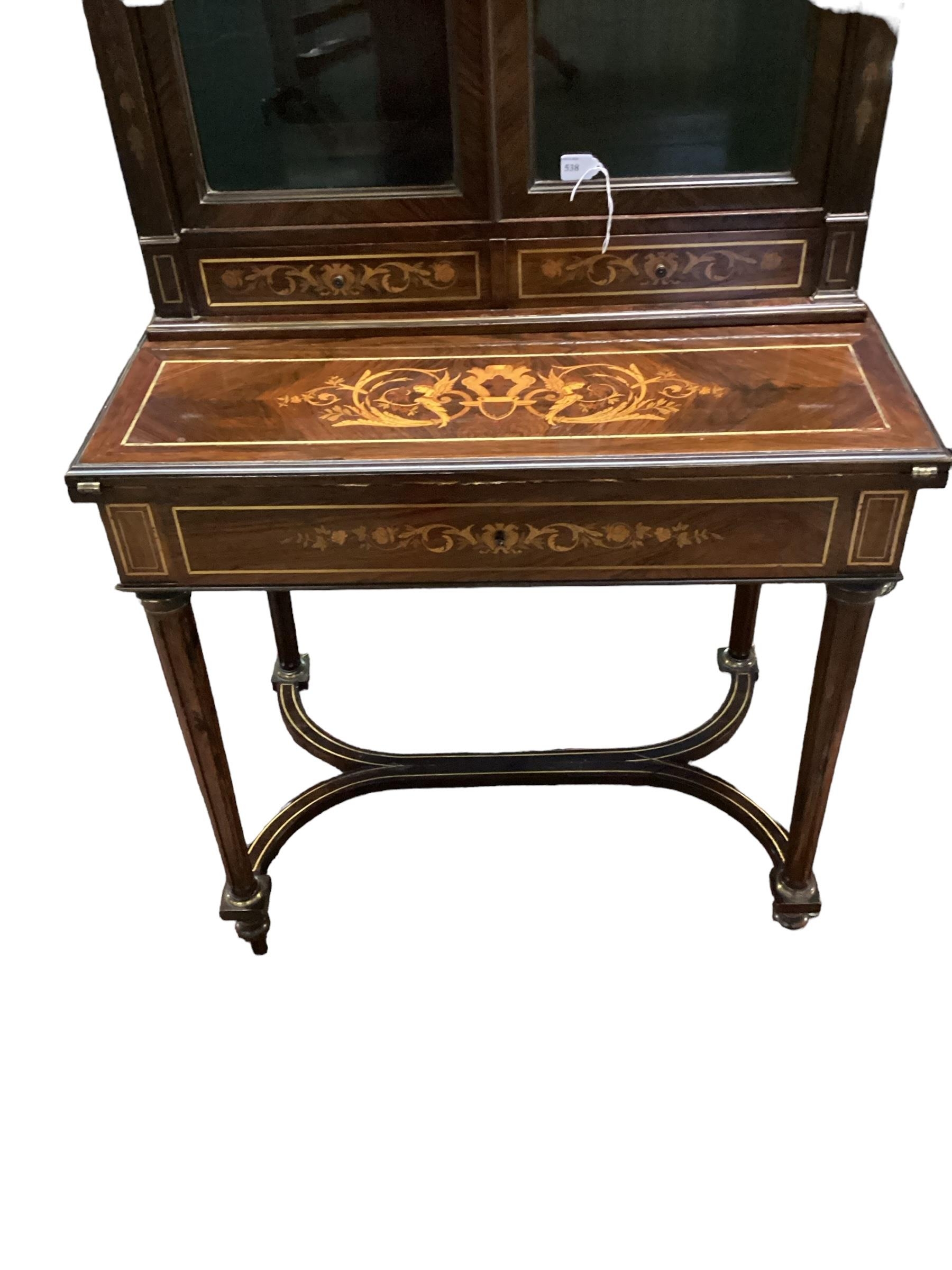 A French Kingwood and satinwood inlaid Bonheur de Jeur - Image 6 of 20