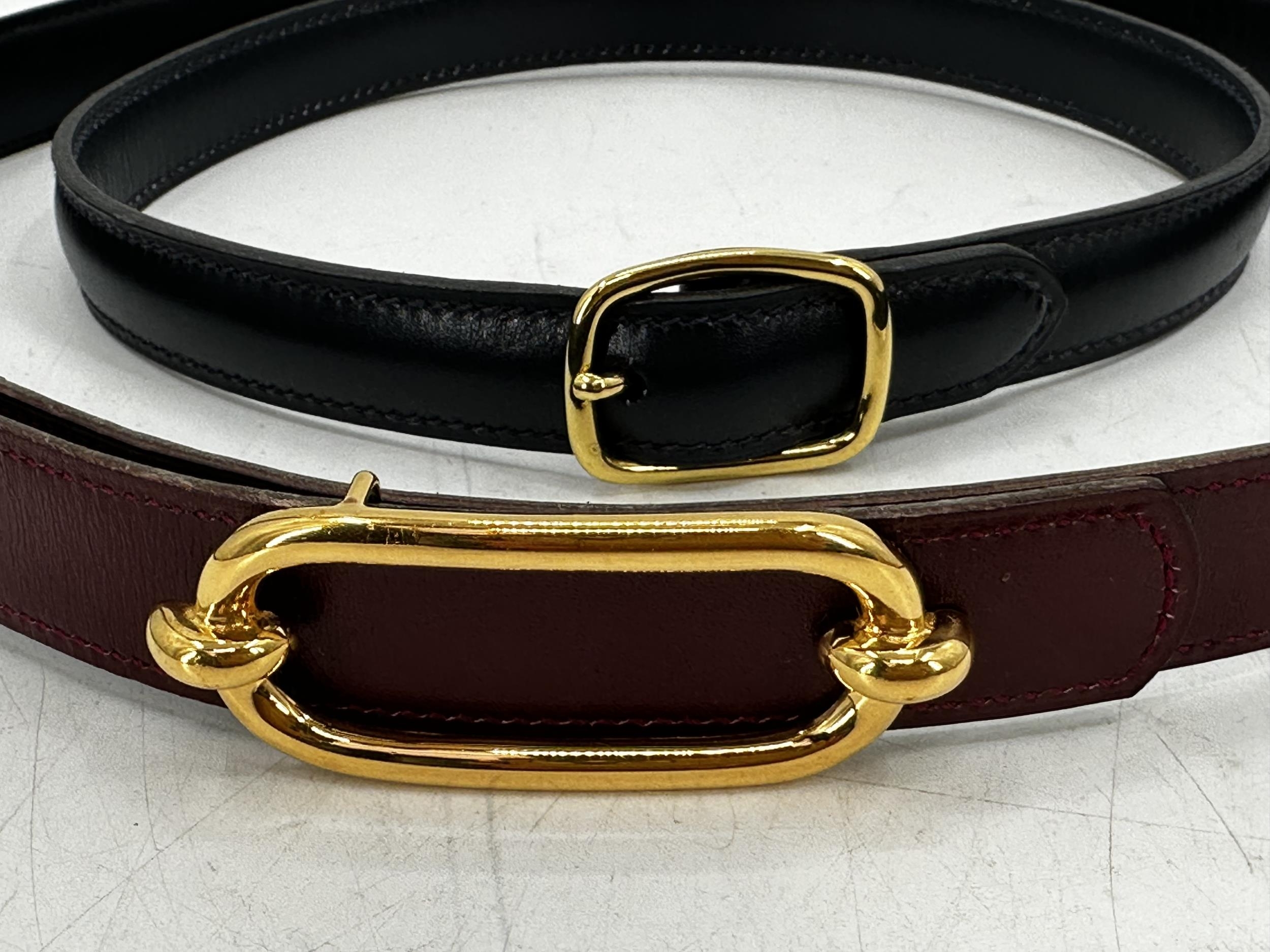 HERMES leather reversible belt, with buckle dust cover and bag, condition good, minor wear; and a - Image 2 of 7