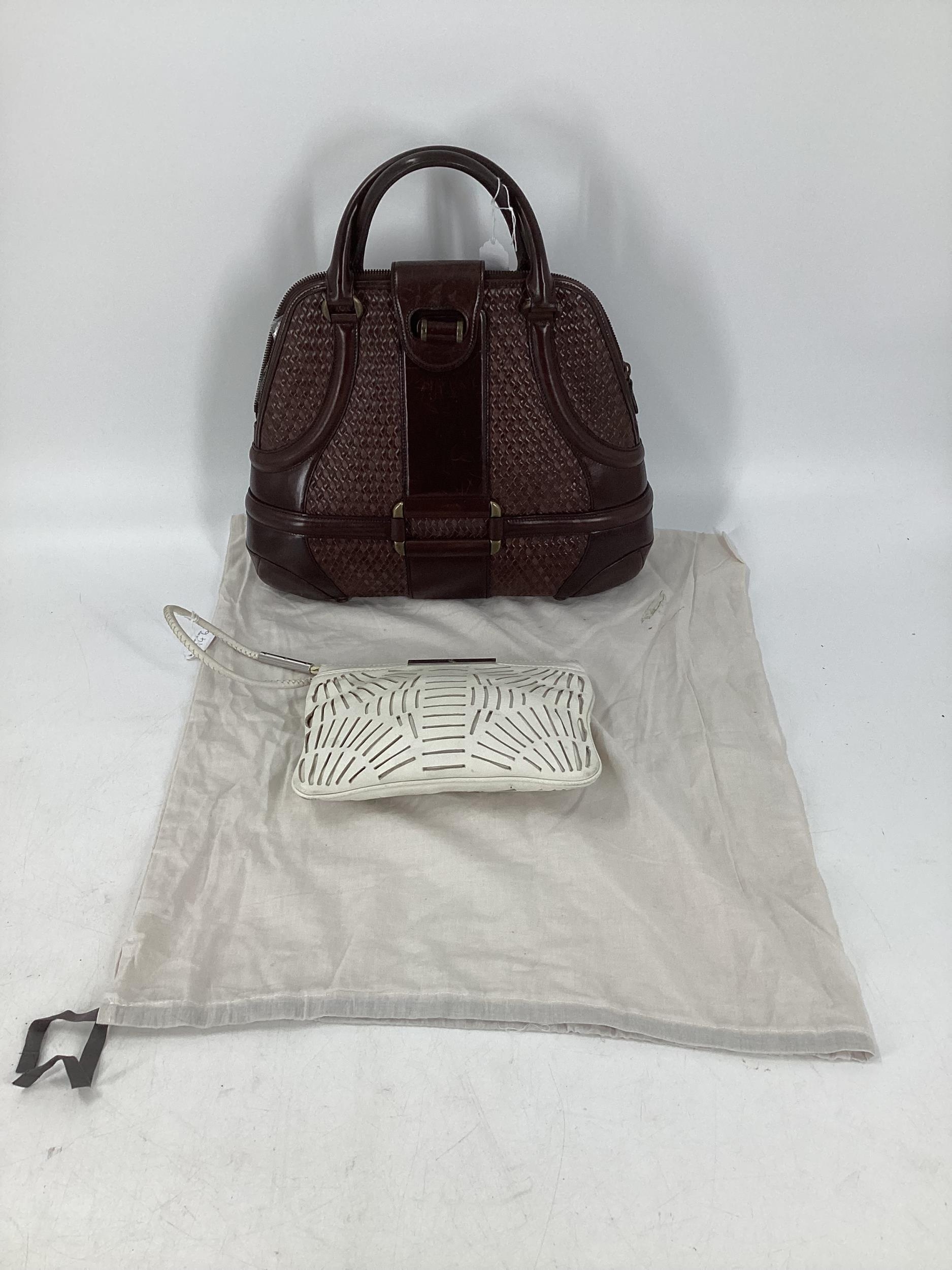 Alexander McQueen, brown leather handbag, condition, scratches to leather, see photos. Alexander