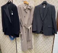A gents good quality Rainman, rain coat, 42 regular, in good condition; and a gents Black tie