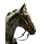 JEAN CLAGETT (American), Bronze of a racehorse head, "In the Wings", 1990, 3/8
