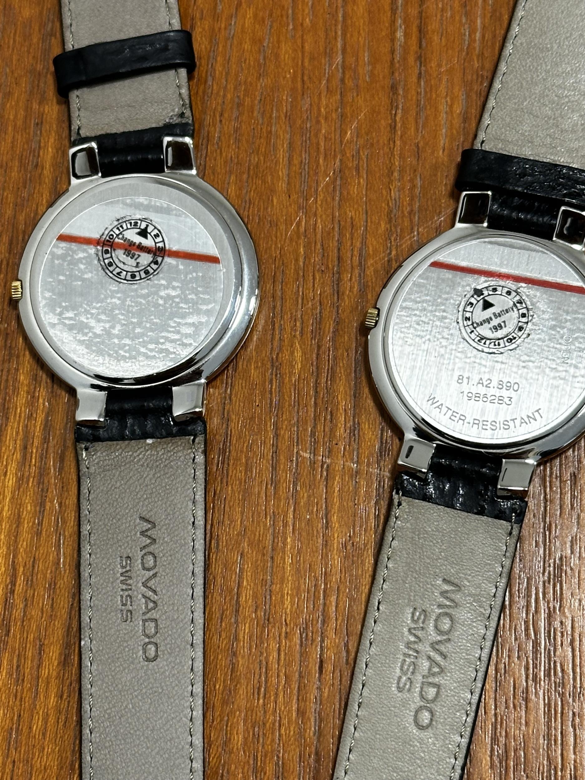 Two cased Swiss watches. Movado stamped to case, the watch face with images of racehorses - Image 3 of 3