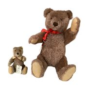 Two original Steiff Bears, 1950s, to include 52cm unusual colour with button, Growler; and a 21cm