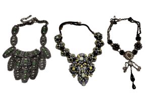 A quantity of costume jewellery , three necklaces, as found, see images
