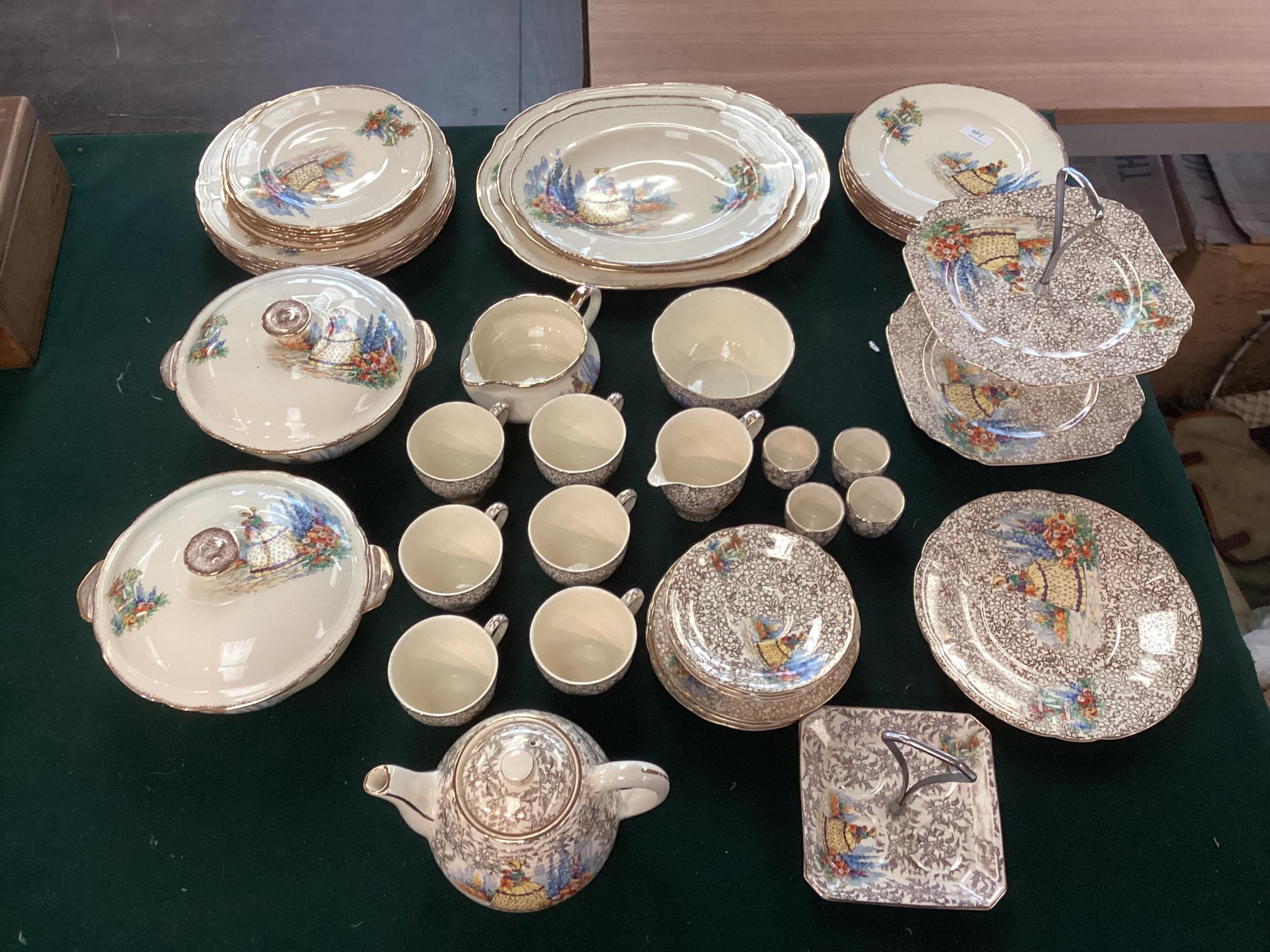 A quantity of Staffordshire dining/tea set, marked to base J Fryer & Sons, Well St Works, Tunstall - Image 2 of 15