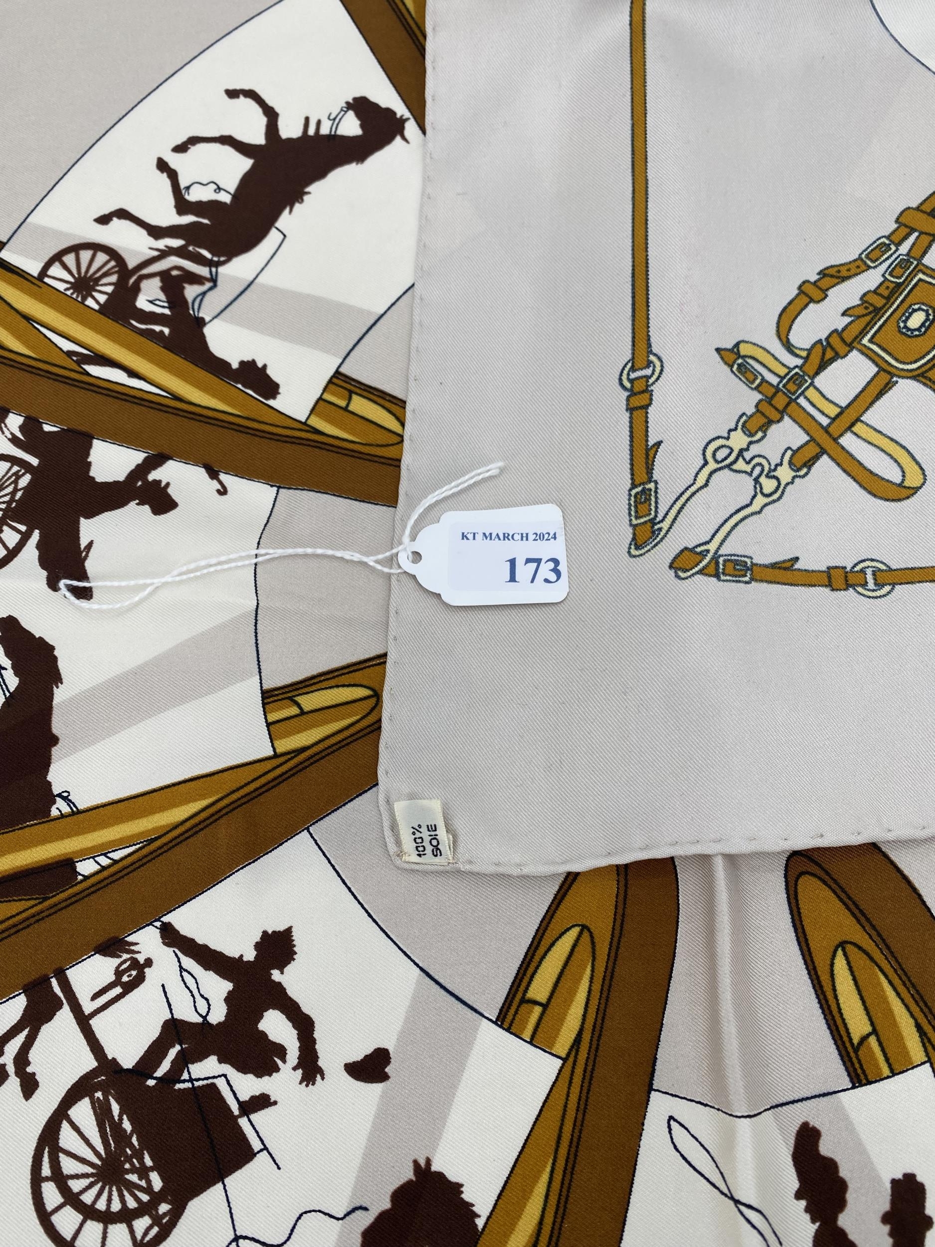 HERMES scarf, horses and carriages, in good condition - Image 3 of 3