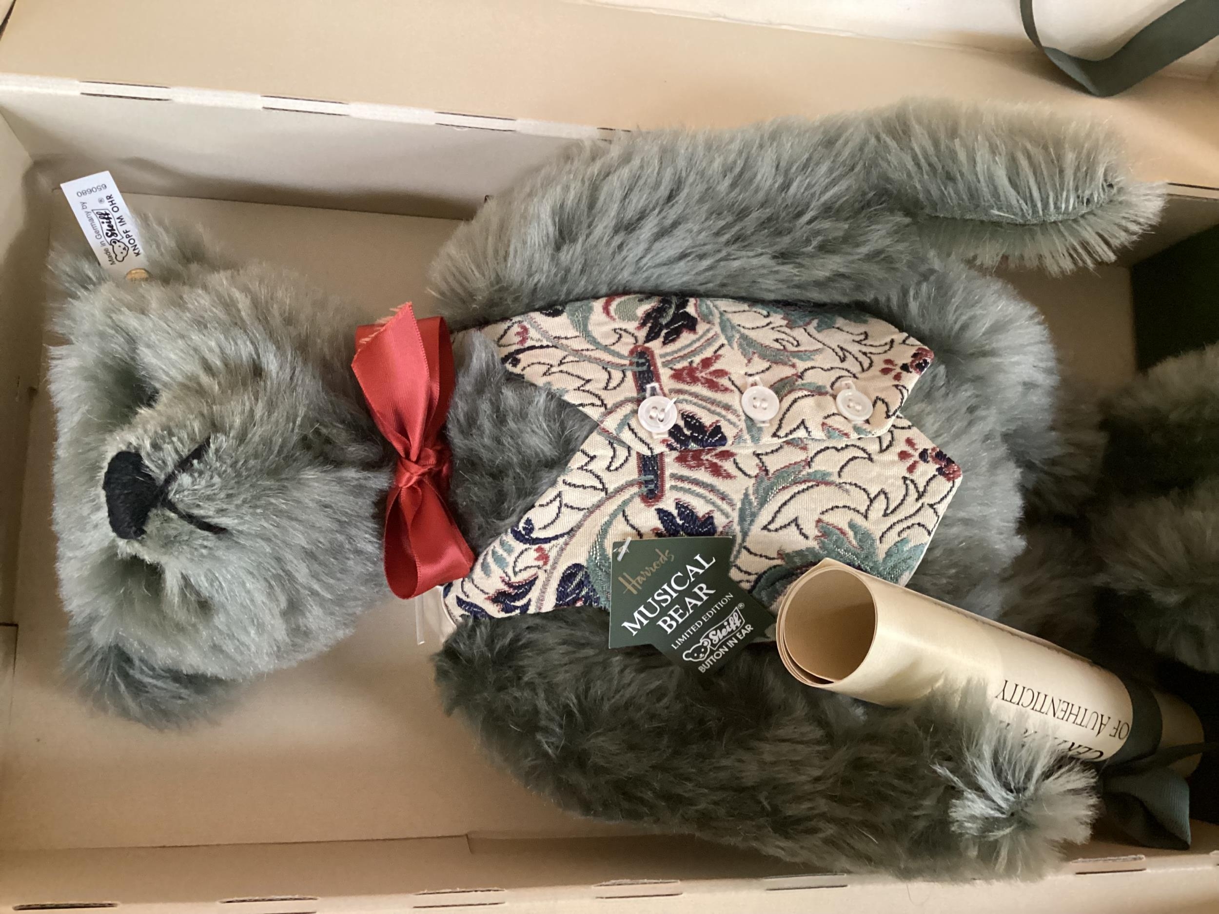 Two Steiff exclusively for Harrods green bears, boxed with certificates, Centenary bear and - Image 3 of 15