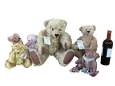 Collection of bears, all handmade mohair, limited, including Sue Quinn, Sue Lain, Stacey Lee