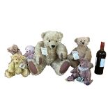 Collection of bears, all handmade mohair, limited, including Sue Quinn, Sue Lain, Stacey Lee