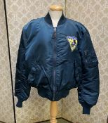 A Gents Bomber Aviation jacket, CRAZY HORSE TF-51, ALPHA INDUSTRIES INC, size large, green with