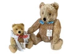 Two original Steiff bears, to include 42cm Blonde, 1950s with button, and a 25cm Blonde in a