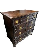 A Jacobean style oak chest of drawers, 94cm W; and another chest of drawers, as found, see images