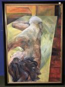 CONTEMPORARY ART: JANICE WALTON, (British), abstract reclying nude, signed lower right, dated 99,