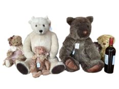 A collection of 6 handmade mohair bears, Sue Lane, and various, in used condition
