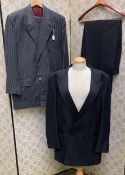 Two gents suits: Chalk stripe grey city suit, Holland & Sherry, Saville Row, good condition; and a