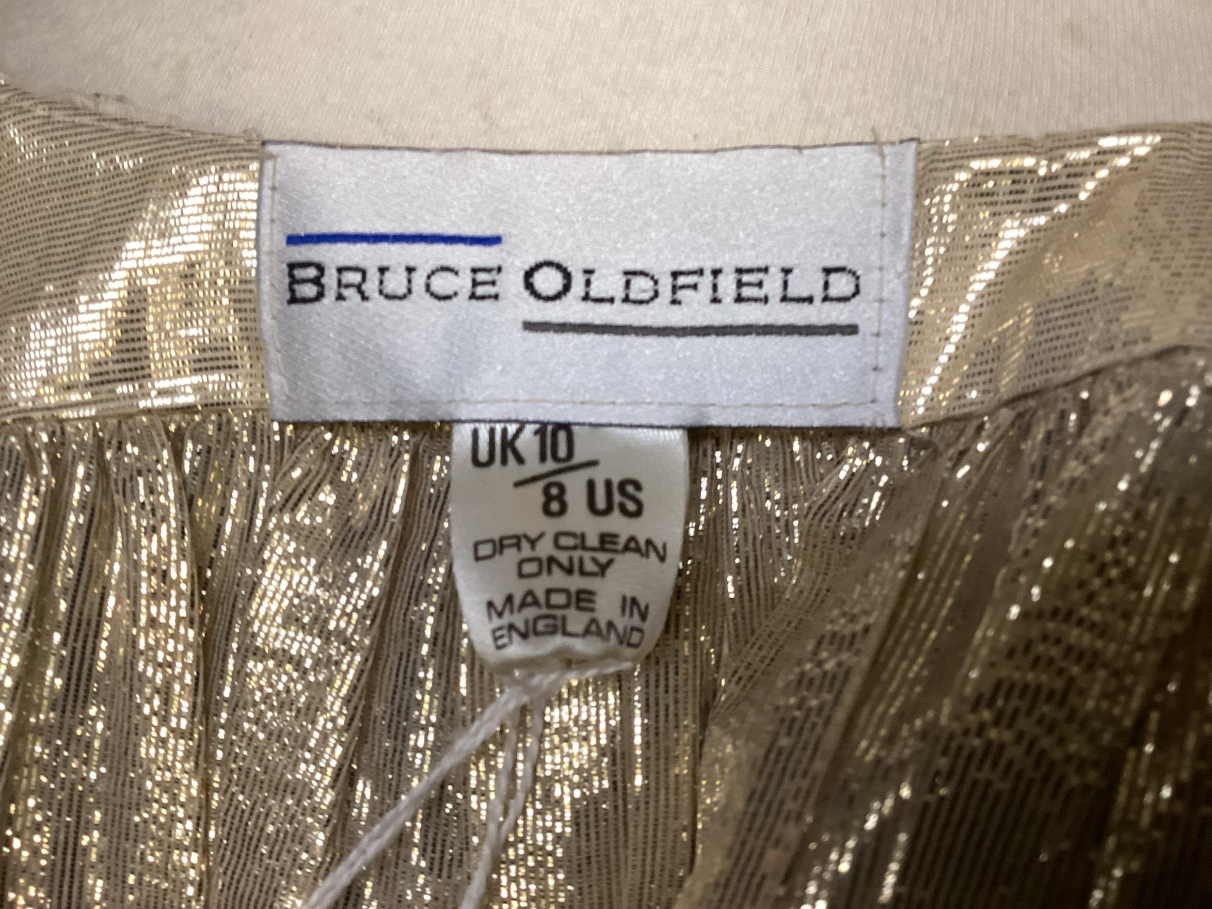 Bruce Oldfield, silk cream suit, couture, cream silk full length dress, condition a mark see - Image 9 of 23