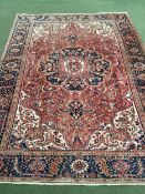 A Large Persian hand knotted rug, 2.71 x 3.76 condition: from a pet and smoke free house, faded