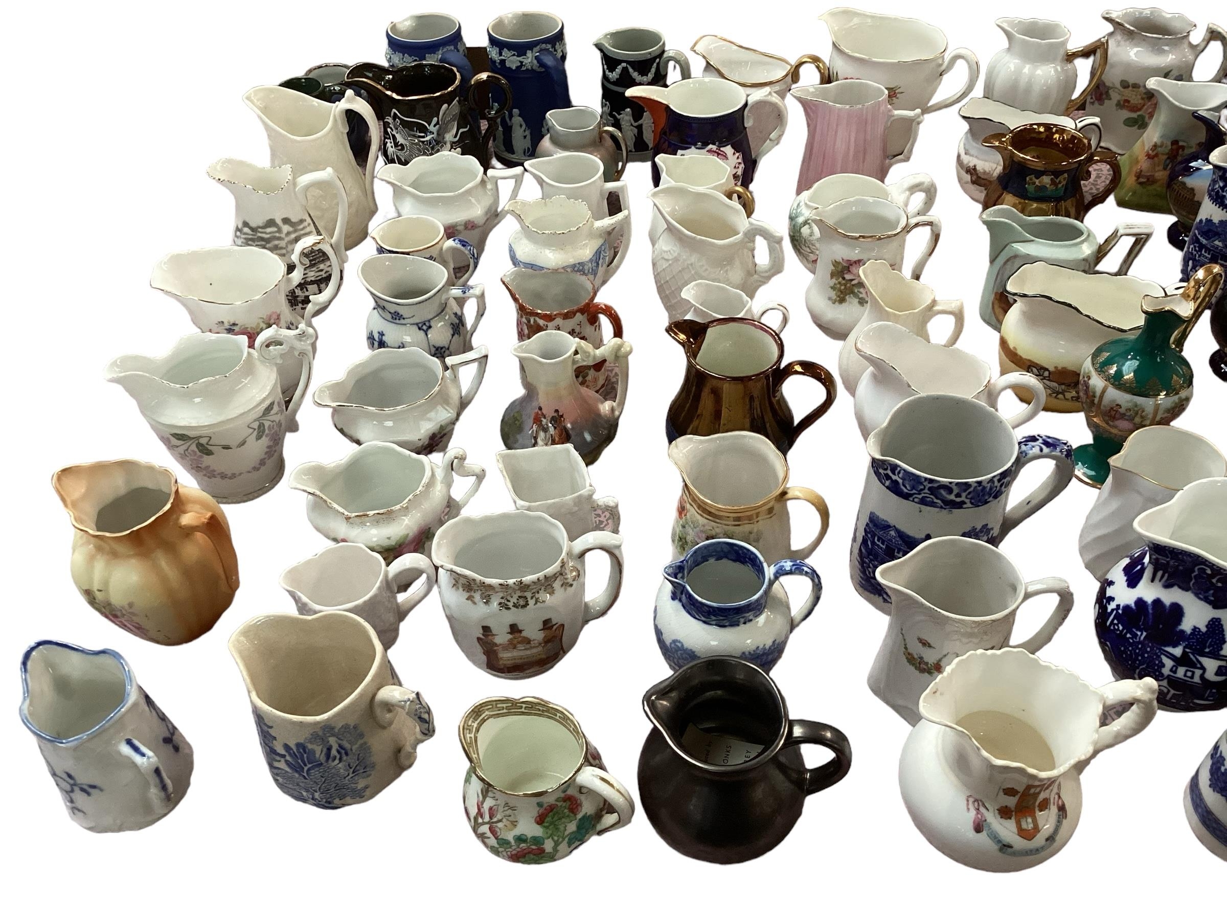 A large collection of late C19th and C20th ceramic and pottery jugs, all as found - Image 19 of 20