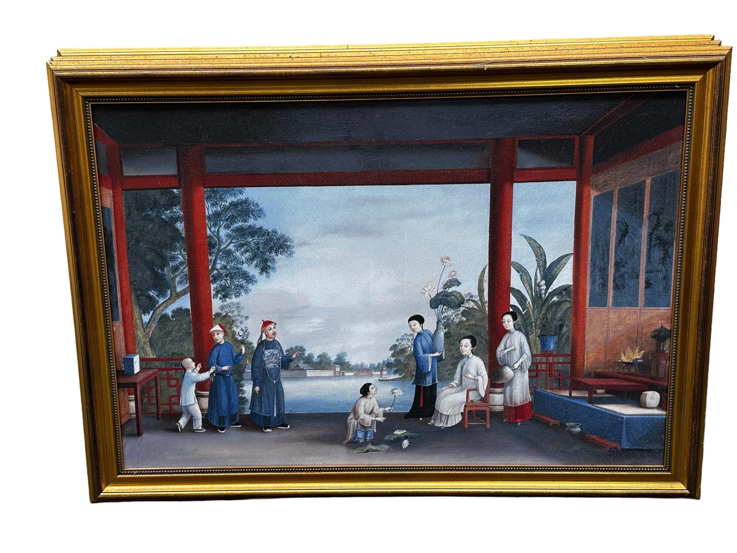 A Set of six C20th gilt framed reproduction copy prints, "Views of Chinese social life", from the - Image 6 of 8