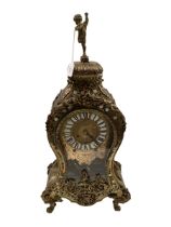 A French brass boulle mantel clock