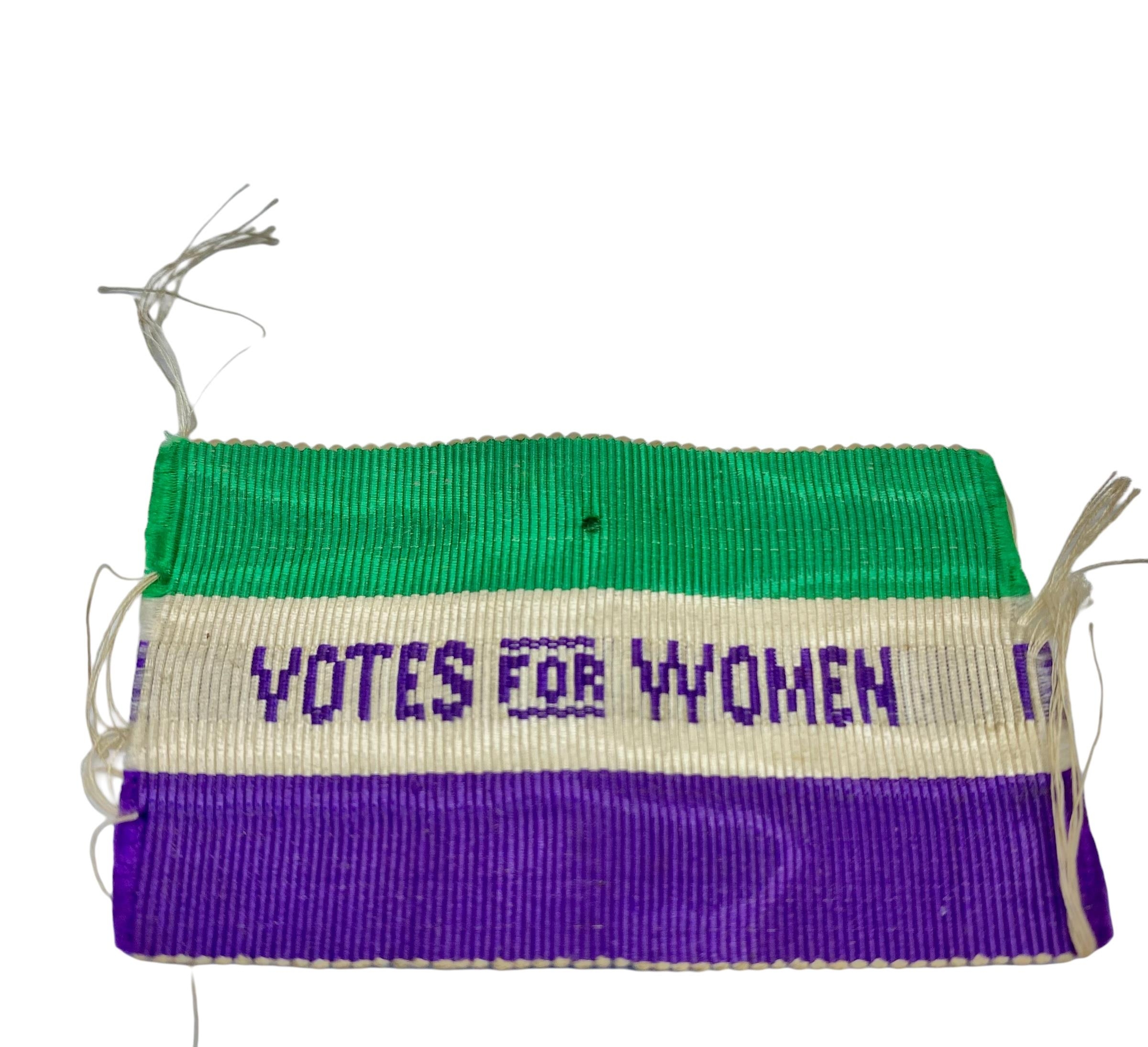 A rare suffragette 'Angel of Freedom' brooch. Circular sterling silver, green and purple enamel - Image 4 of 7