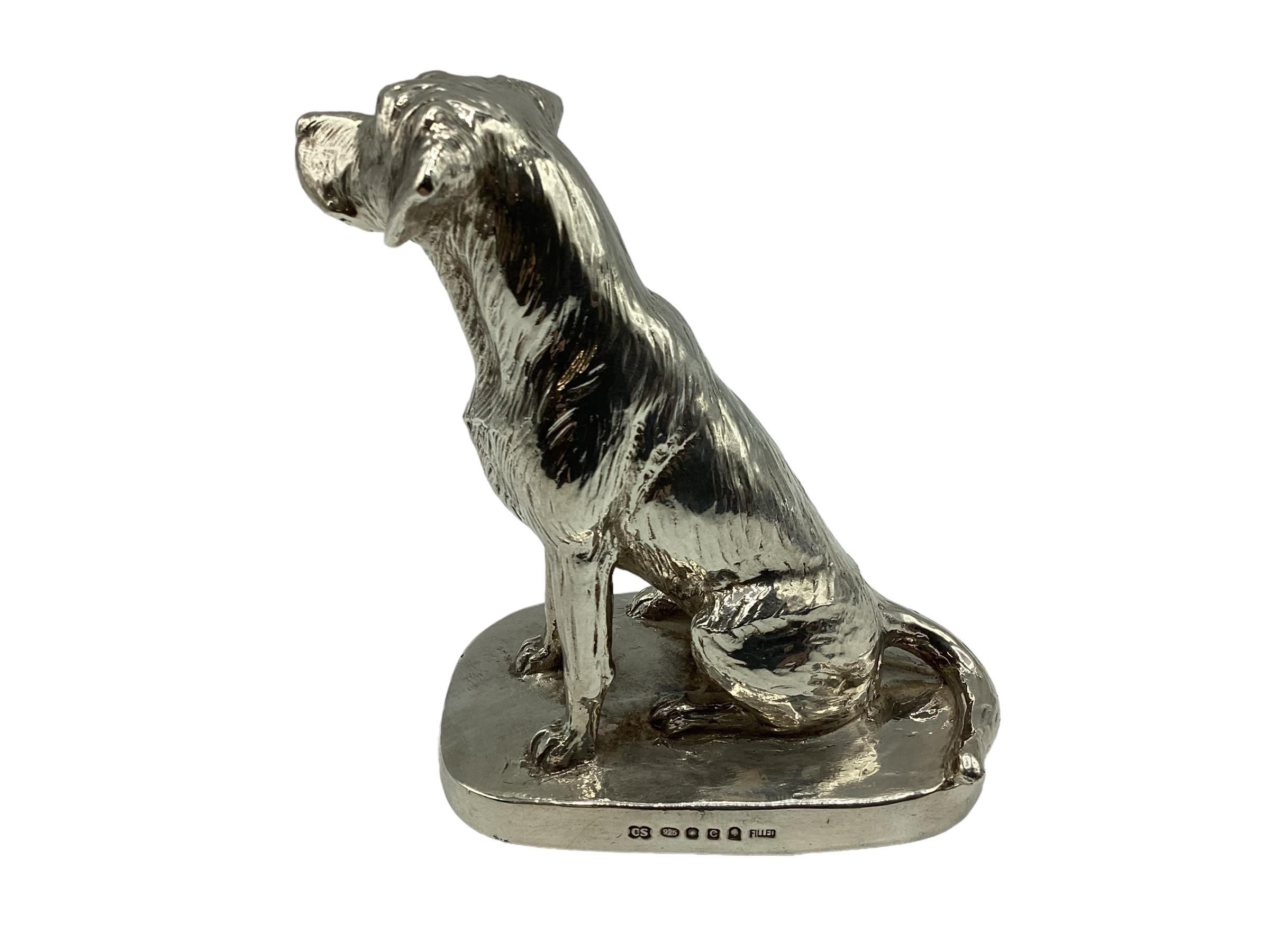 A sterling silver (filled) model of a Labrador, marked Donaldson to plinth base, Camelot Silver Ltd, - Image 3 of 3
