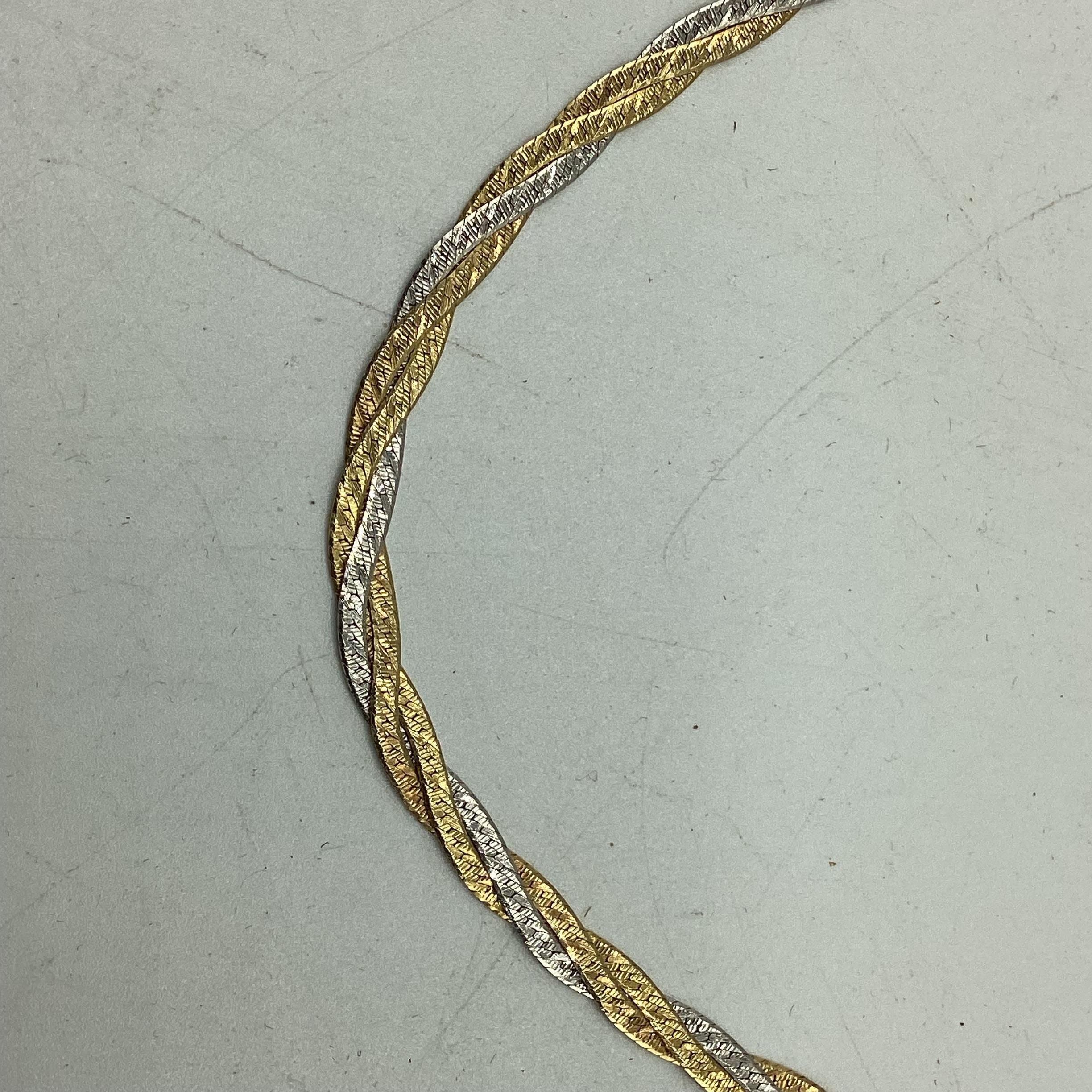 A 14ct Tri-coloured gold necklace, approx 46 cm, 9.32 g - Image 2 of 3