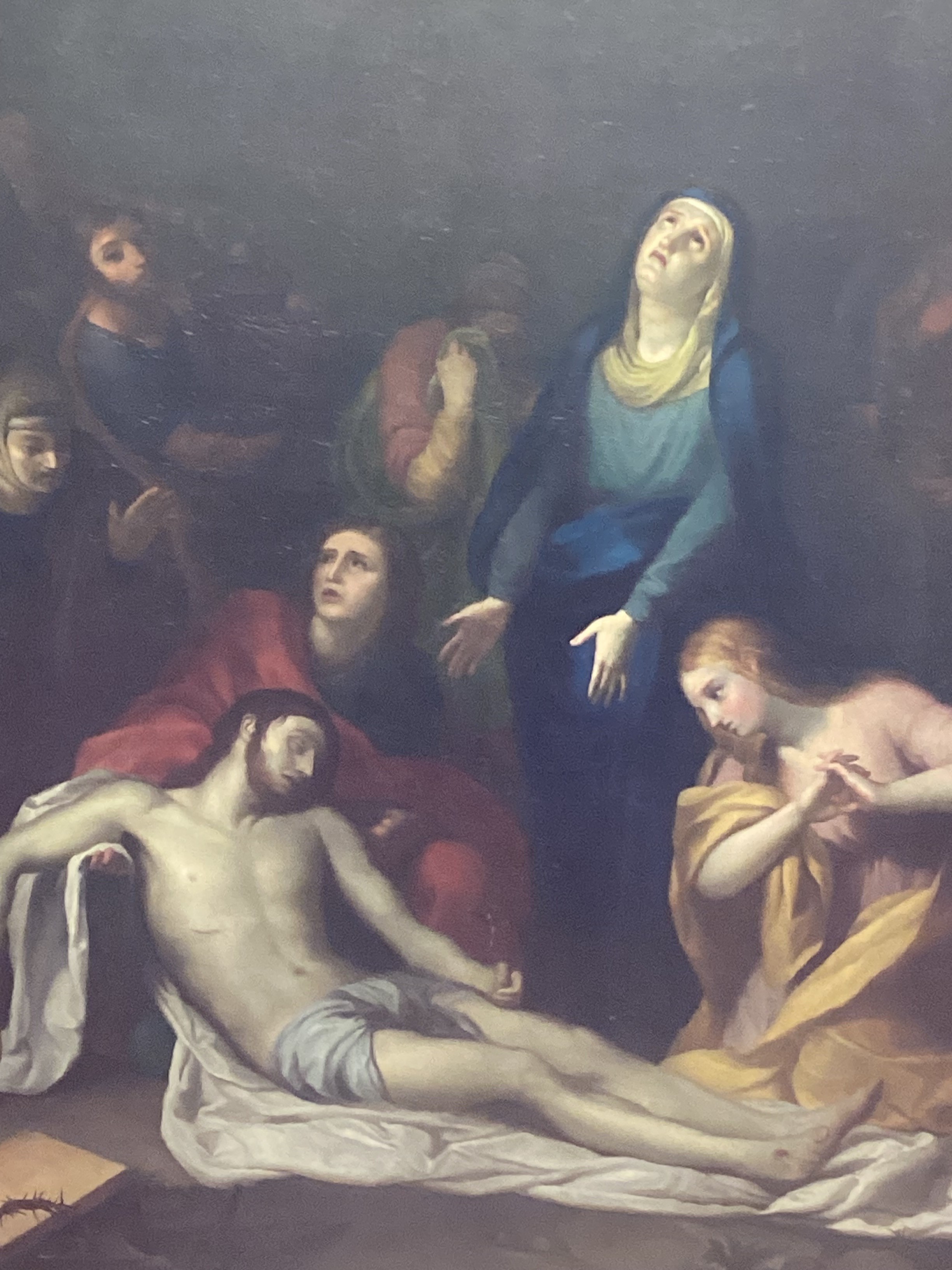 Large Oil on canvas, Religious scene, 260cm x 149cm including frame - Image 4 of 4