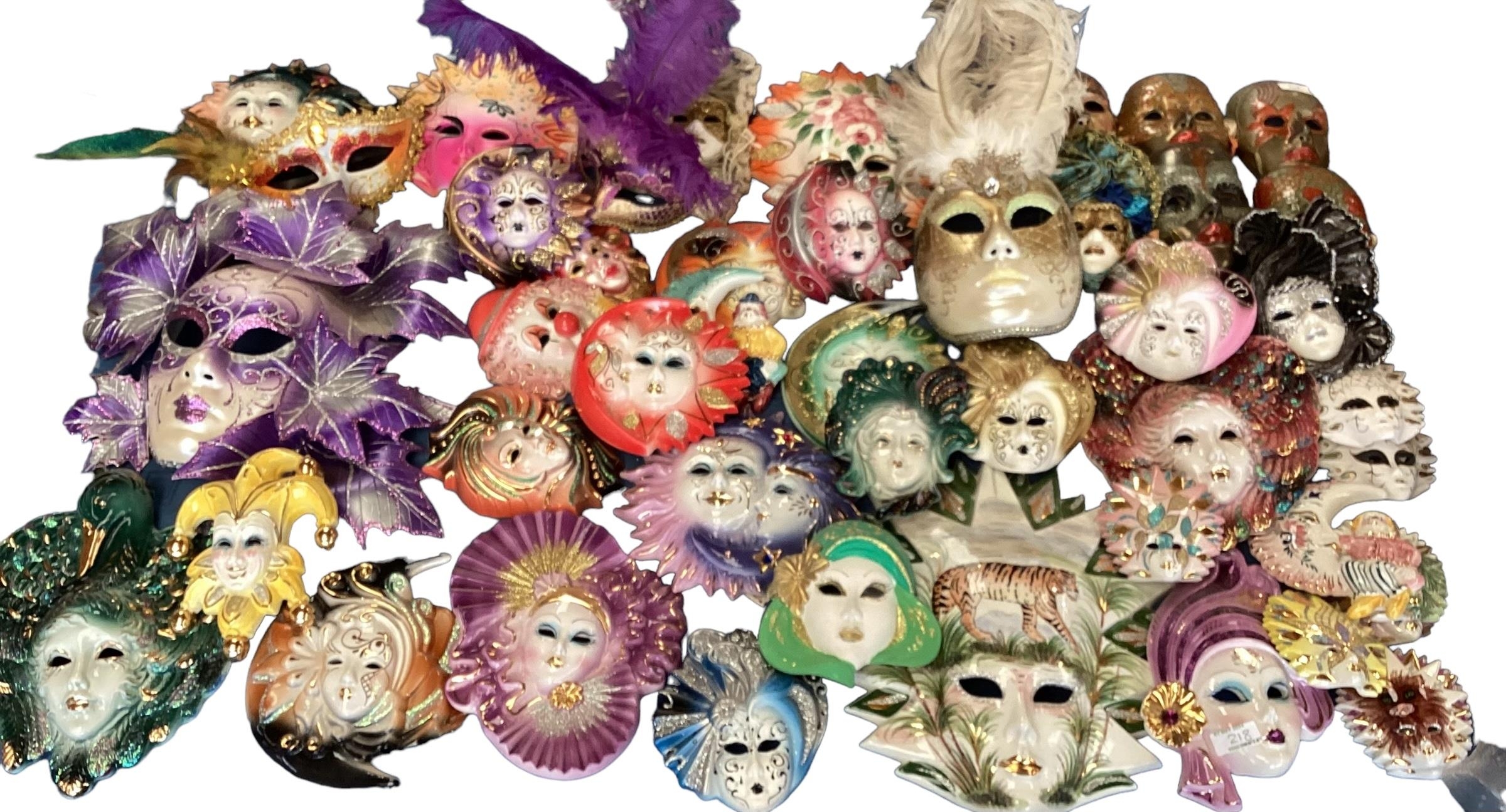 Approx 50 Venetian style masks, see images for details