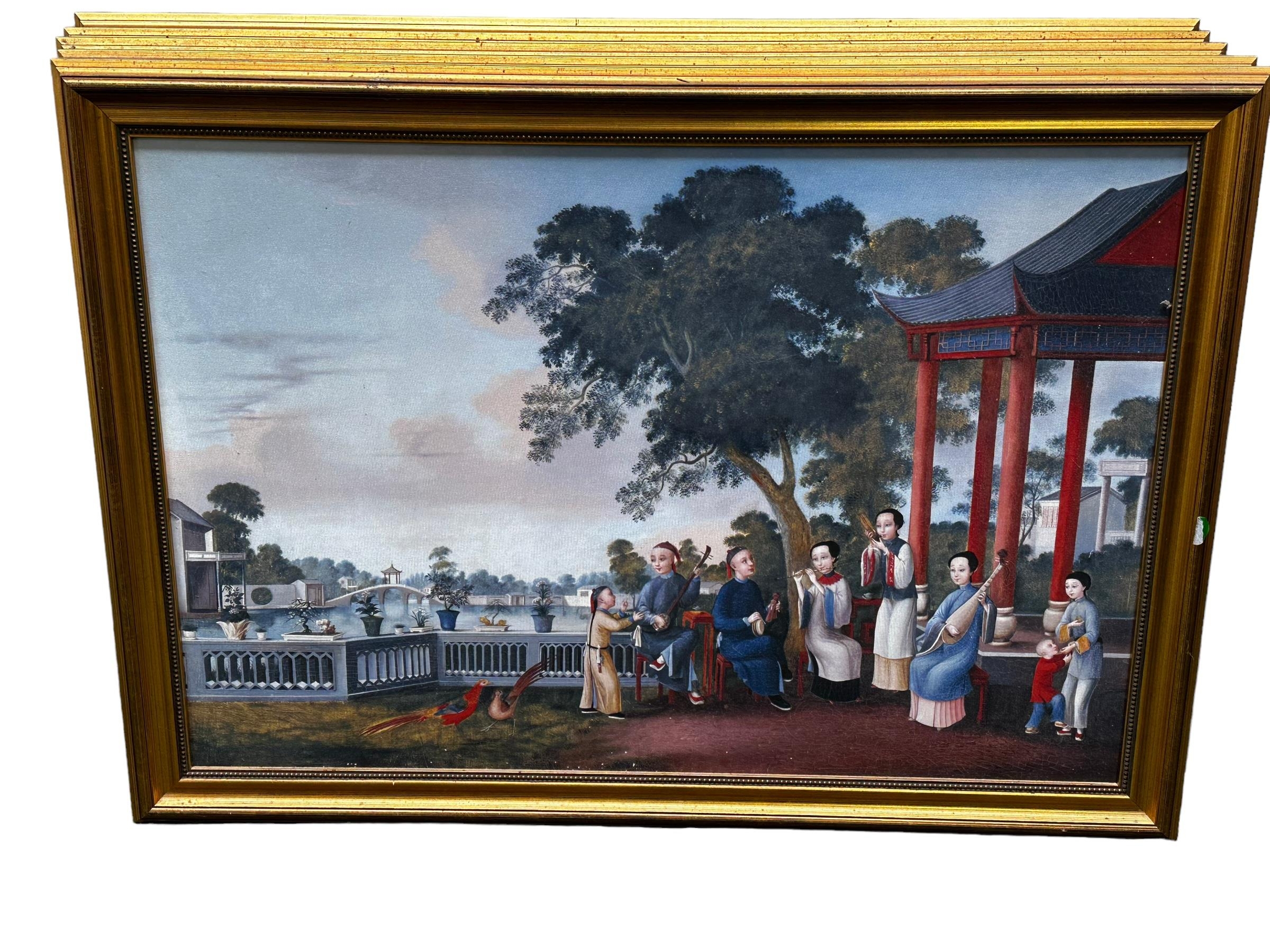 A Set of six C20th gilt framed reproduction copy prints, "Views of Chinese social life", from the - Image 4 of 8