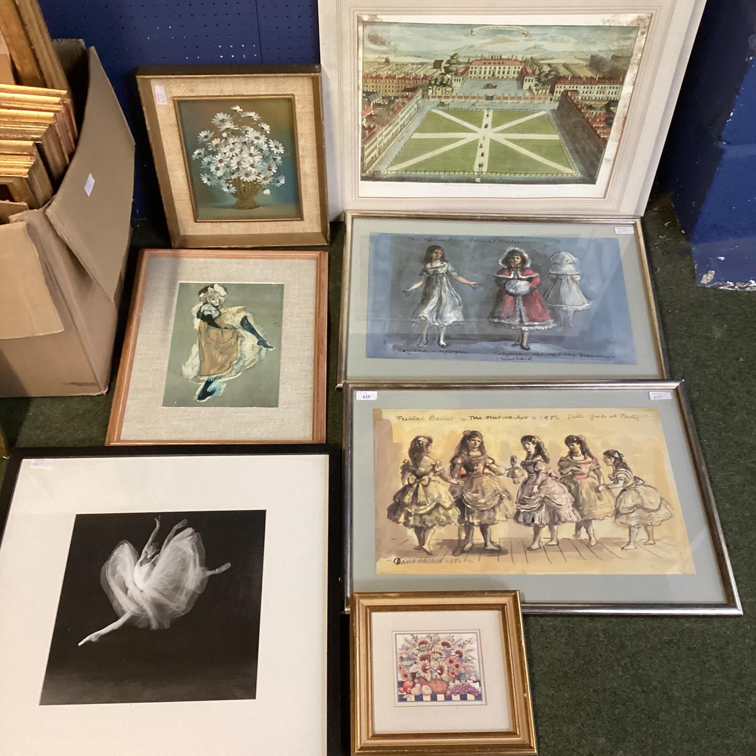 A quantity of decorative pictures and prints, and frames, including two Royal Festival Ballet The - Image 4 of 7