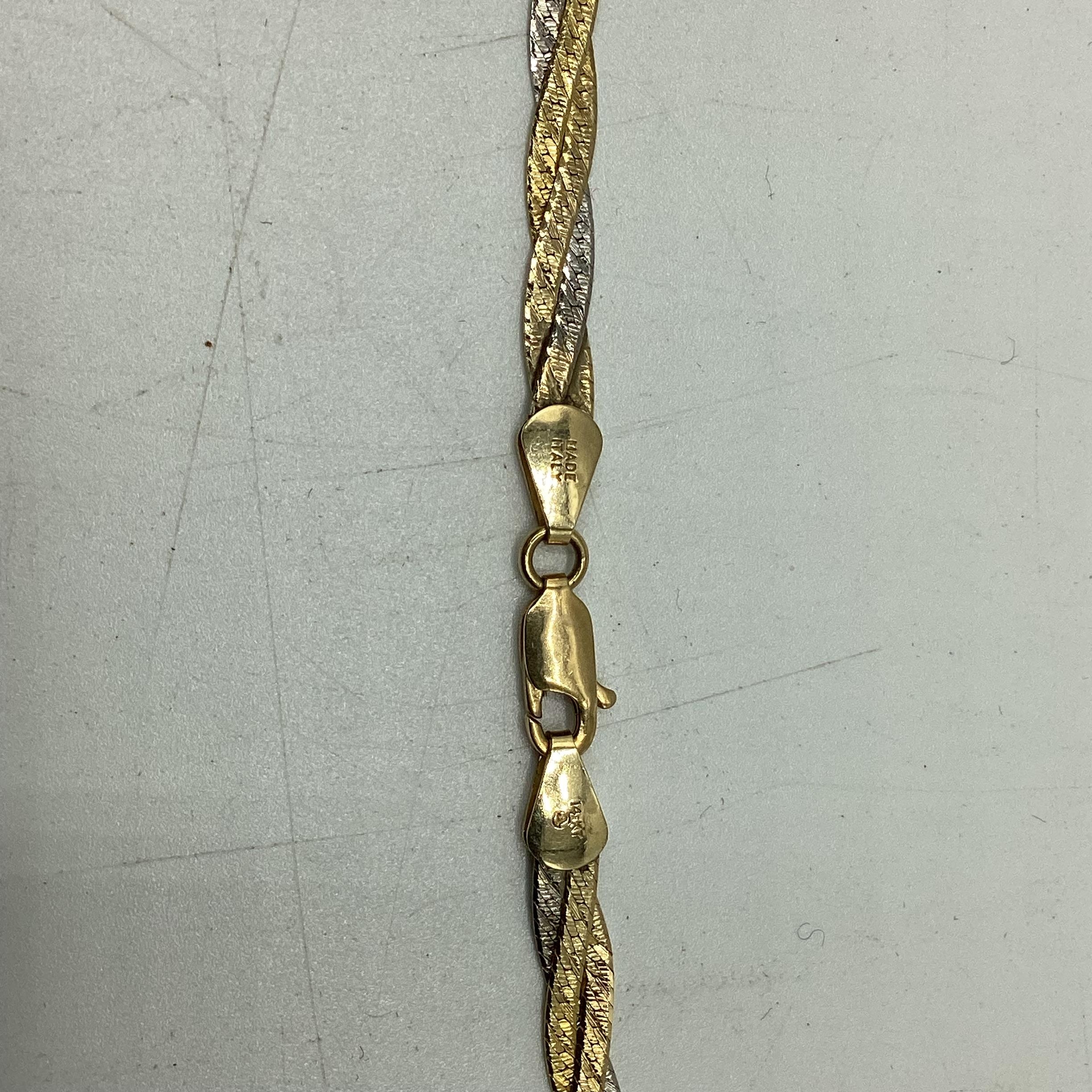 A 14ct Tri-coloured gold necklace, approx 46 cm, 9.32 g - Image 3 of 3