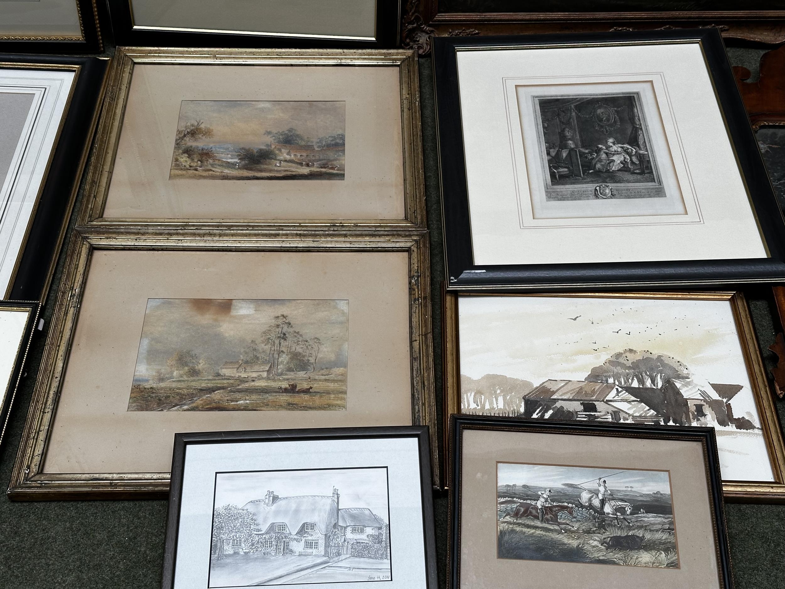 A large collection of decorative framed pictures and prints, see images, some with damage; and a - Image 5 of 7