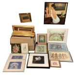 A quantity of decorative pictures and prints, and frames, including two Royal Festival Ballet The