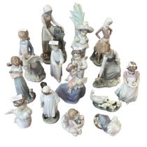 A quantity of Lladro figures