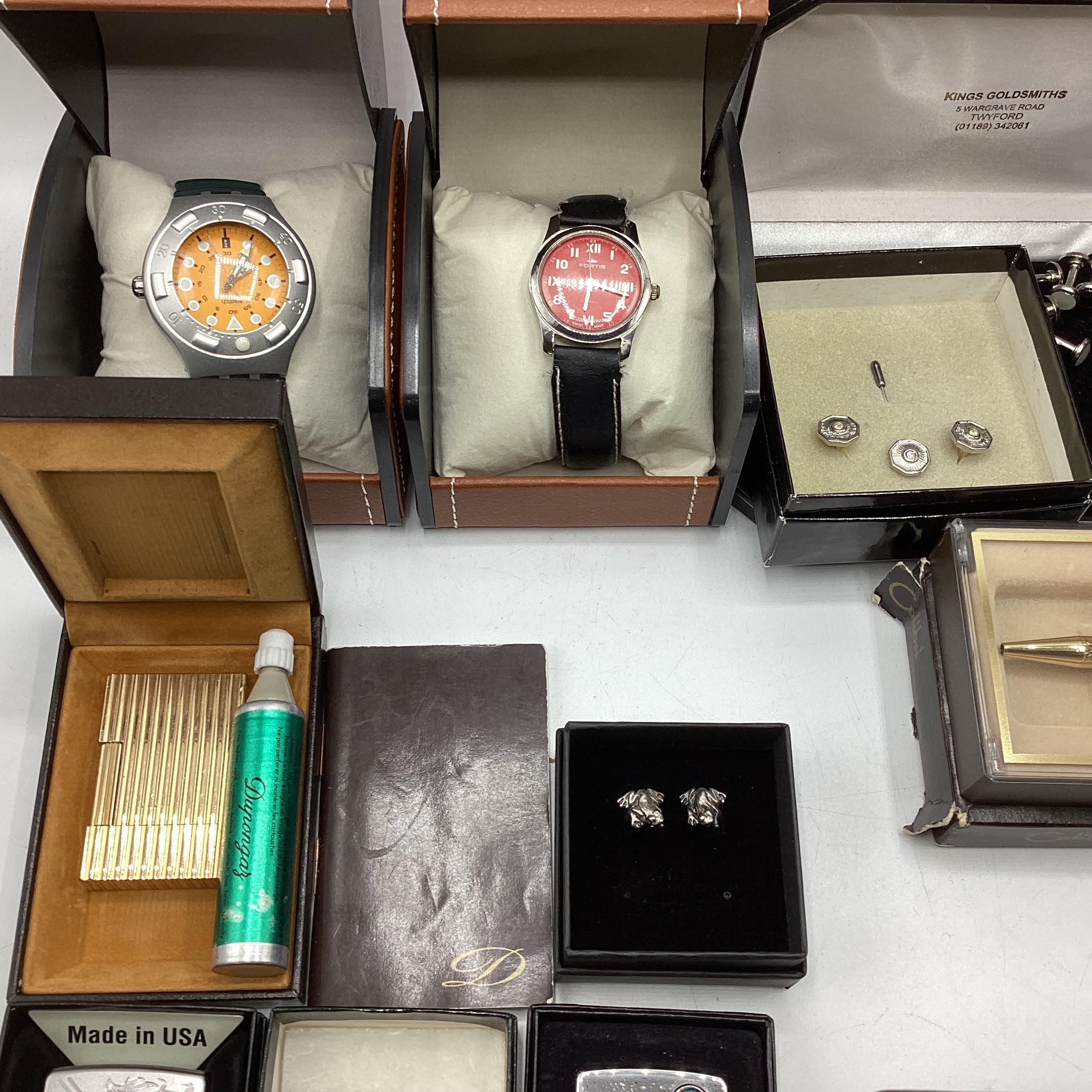 A collection of boxed High Street fashion watches , zippo lighters fountain pens etc. - Image 3 of 6