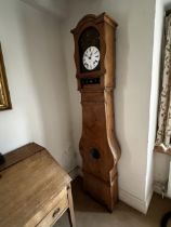 Mano, A Rocquefort; A pine Compteuse two train movement Clock; Provenance: Fawley Manor Clearance
