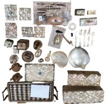 A quantity of Mother of Pearl items, see all images for details