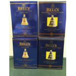 Four 75cl bottle of Bells £xtra special Old Scotch Whiskey. Royal Commemorative examples. Boxed.